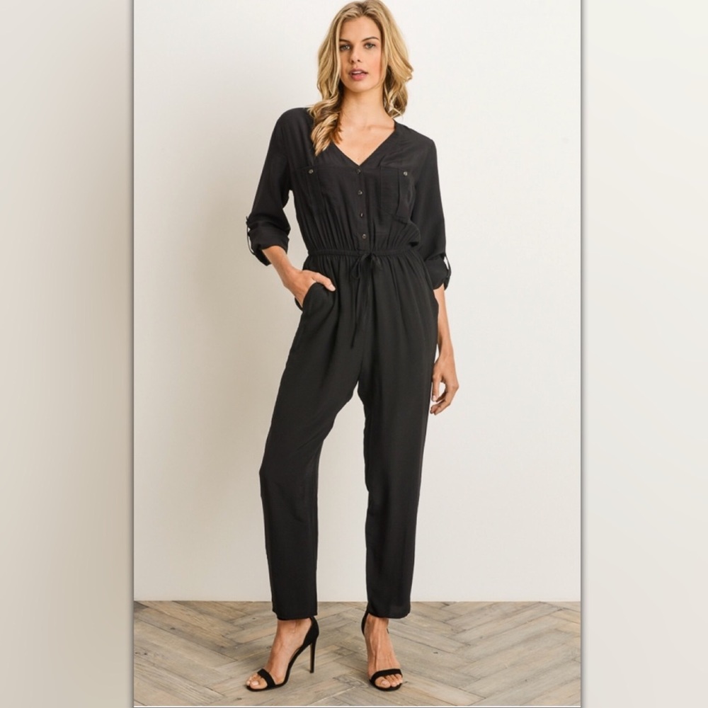 Black Long Sleeve Jumpsuit